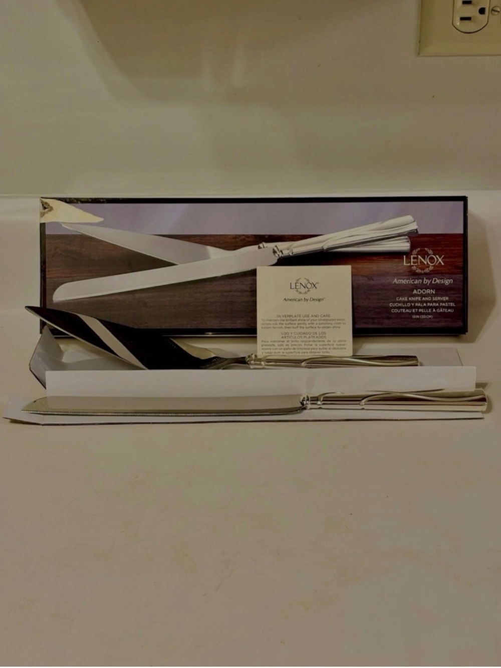 Lenox Adorn 13" Cake Knife & Server Weddings Anniversaries Parties Bakery